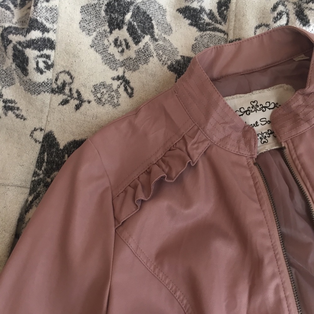 Dusty Pink Faux Leather Jacket
